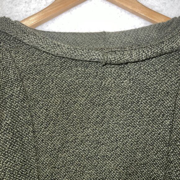 BNCI Blanc Noir Womens Open Front Waterfall Asymmetric Cardigan Green Sweater Lg - Picture 16 of 16